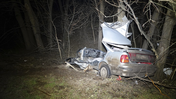 Nagyrév, 2019. december 18.
Fának csapódott személygépkocsi a Jász-Nagykun-Szolnok megyei Nagyrév közelében 2019. december 18-án. A balesetben az autó vezetője meghalt.
MTI/Donka Ferenc